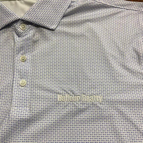 Holderness & Bourne Tailored Fit Performance Polo Shirt White Blue Men's Size XL - Picture 2 of 8